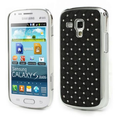 Твърд гръб с камъни за Samsung Galaxy S Duos / Trend / Trend Plus